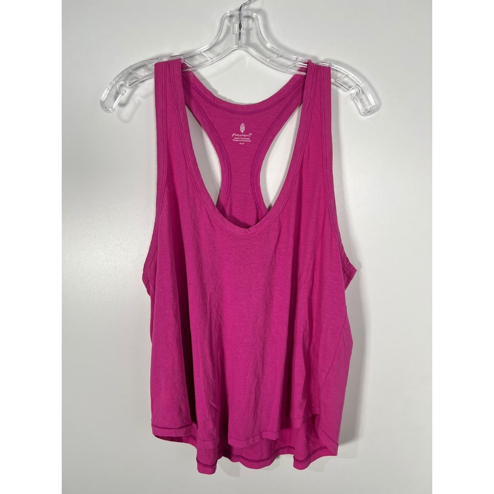FP Movement Free People Pink Solid Cotton Racerback Tank Top Activewear Medium